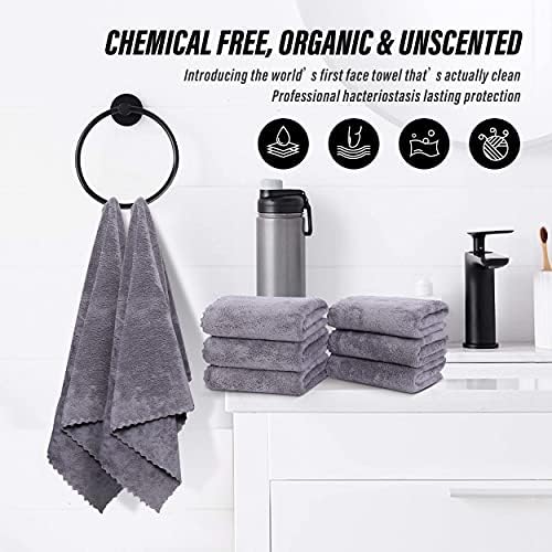 MOONQUEEN 6 Pack Premium Hand Towels - Quick Drying - Microfiber Coral Velvet Highly Absorbent Towels - Multipurpose Use as Hotel, Bathroom, Shower, Spa, Hand Towel 16 x 28 inches (Light Grey) - Image 6