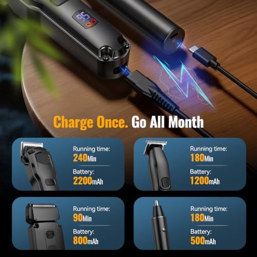 Jack & Rose Hair Clippers for Men Set Professional, Cordless Men Hair Trimmer, Electric Shavers - Image 4
