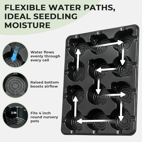 2 Pack 12 Cell Seed Starter Trays with 24 Clear 4 Inch Plant Pots - Image 6