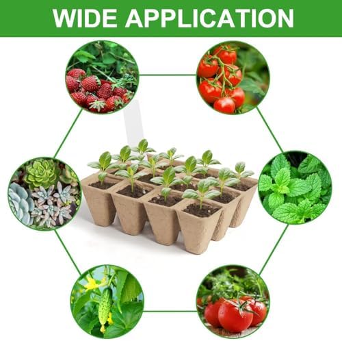 240 Cells Seed Thickened 12-Cell Peat Pots Seed Starter Kit - 20 Trays + Transplanting Tools & Plant Labels, Root-Friendly Seedling Cups for Vegetables Flowers Herbs Seed Starting - Image 6
