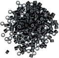Hairro Micro Link Beads 200pcs 6mm Silicone Lined Micro Rings for Human Hair Extensions Feather Extensions Black by Hairro