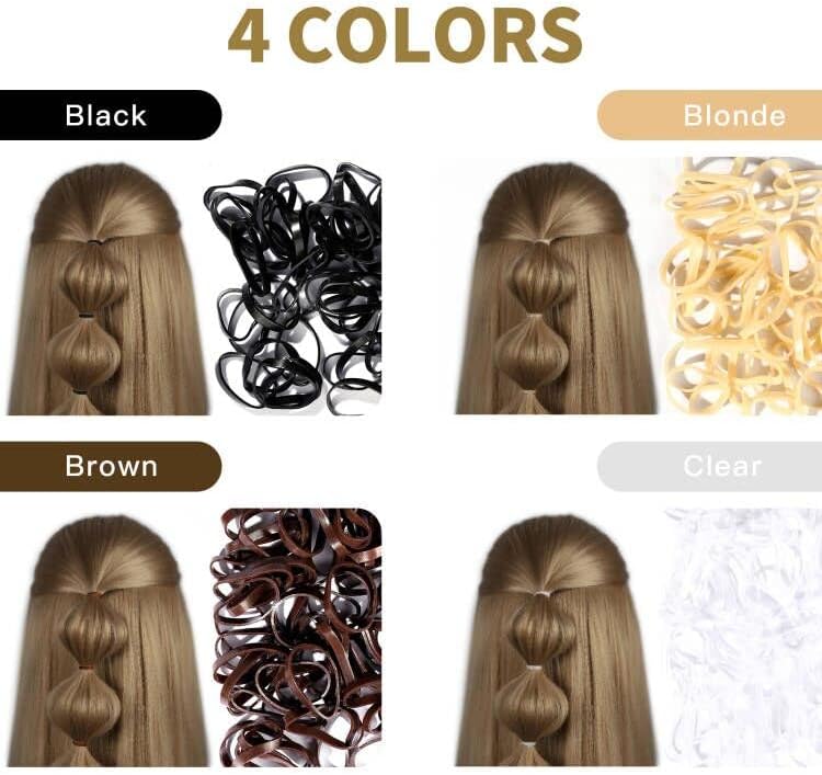 YGDZ Hair Ties, 1500pcs Mini Elastic Hair Bands with Organizer Box, Clear Hair Ties, Hair Accessories Set for Girls, Women, Neutral Colors - Image 3
