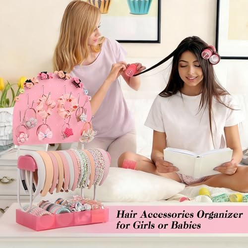 Keebofly Hair Accessories Organizer,Acrylic Headband Holder Organizer,Versatile Hair Tie Holder for Girls,Baby, Women,Headband Organizer Stand for Hair Tie Claw Clip Bow - Image 5