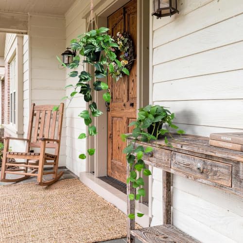 Fake Pothos Hanging Plants, 33" Set of 2 Artificial Hanging Plant with Pot, Faux Pothos Vines Hanging Plant Greenery for Wall Home Living Room Indoor Decor (2, Green Pothos and Golden Pothos) - Image 6