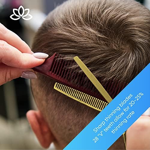 Equinox Professional Barber Scissors Set - Includes Scissors & Thinning Shears for Hair Cutting & Grooming, Japanese Stainless Steel Barber Accessories - Image 5