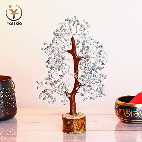 YATSKIA Larimar Stones - Larimar Crystal, Artificial Trees, Bonsai Tree, Tree of Life Decor, Gemstone Tree, Energy Gifts for Women, Balancing Tree - Image 6