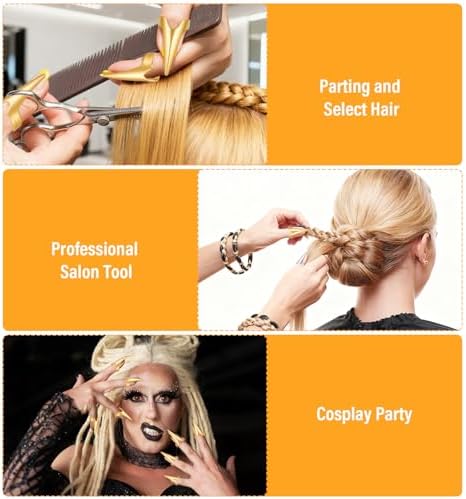 20PCS Stitch Braid Tool Finger, Hair Parting Tool for Women Hair Extensions Stitch Braiding Finger Styling Supplies (Gold, Silver) - Image 4