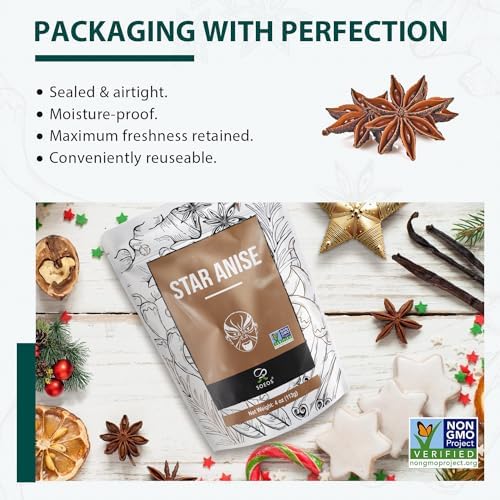 Soeos Star Anise, Star Anise Whole, Anise Seeds, NON-GMO Verified，4 Ounce - Image 4