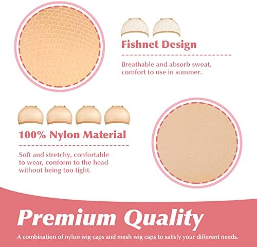 MORGLES Dual Style Nylon Wig Caps 6 Pack, Closed End Stocking Hair Nets - Image 3