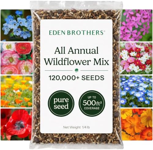 Eden Brothers All Annual Wildflower Mixed Seeds for Planting, 1/4 lb by EdenBrothers