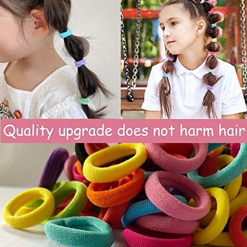 100 Pcs Baby Hair Ties, Cotton Ponytail Holders, No Damage Elastics - Image 3
