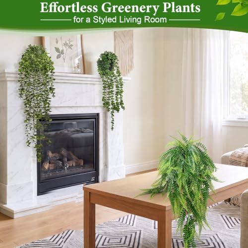 4Pcs Fake Hanging Plants Potted Artificial Plants Hanging Greenery Ivy Vine - Image 6