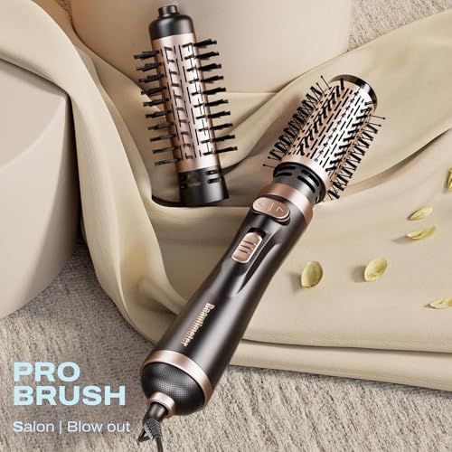 Beautimeter Hair Dryer Brush 3-in-1 Hair Styler, Rotating Blow Dryer Brush with 2-Inch and 1.5-Inch Brushes - Image 2