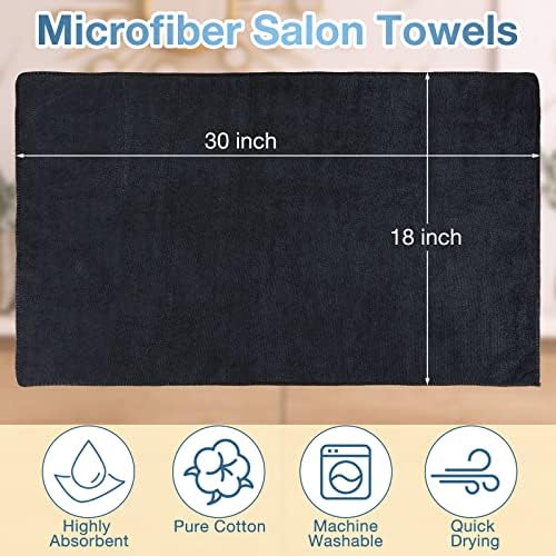 Newwiee 72 Pack Salon Towels Bleach Proof Hair Towel 18 x 30 Inch, Black - Image 2