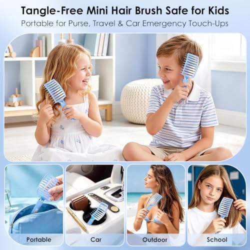 Hair Brush, Large & Mini Curved Vented Detangler Brushes for Women Girls - Image 4