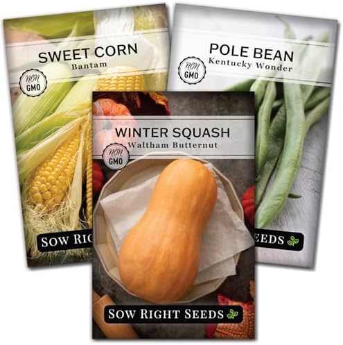 Sow Right Seeds - Three Sisters Seed Collection for Planting Home Garden by SowRightSeeds