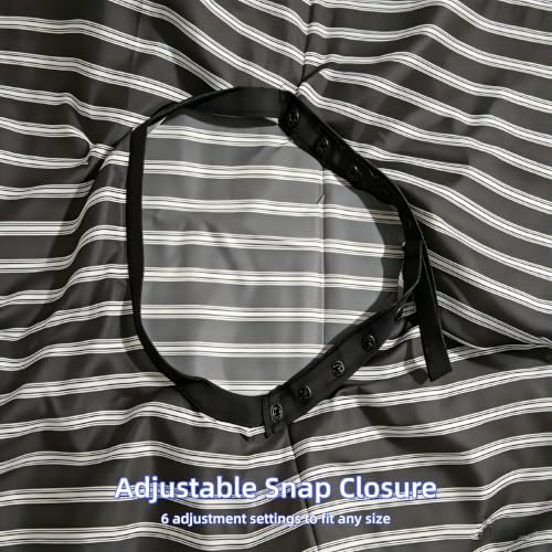 Professional Hair Cutting Cape with Neck Duster Brush, Large Size Salon Hairdresser Cape for Men, Women and Kids(Black With White Stripes) - Image 4