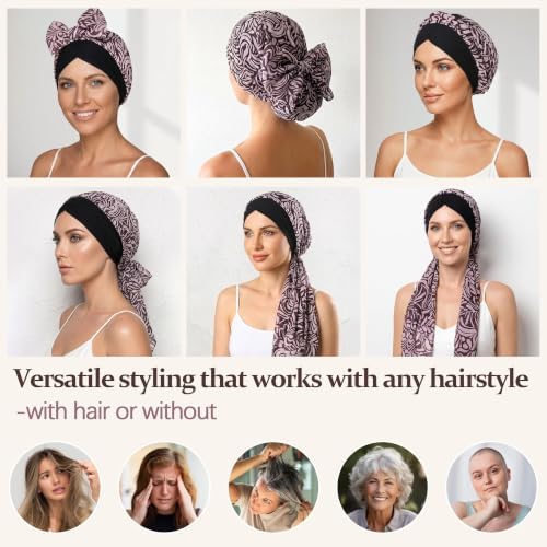 Ababalaya Satin Lined Head Wrap Chemo Headwear for Women - Image 5