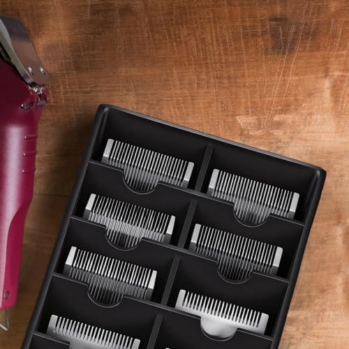4 Pack Black Clipper Blade Holder 10 Slot Clipper Razor Blade Rack Storage Tray Caddy Grooming and Barber Holder Organizer Case and Stylist Station Accessories - Image 4