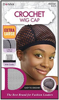DONNA XL Crochet Wig Cap with Combs – Extra Large Net Cap for Crochet Braids, Wig Making, and Weaves, Dual Net Size for Secure Fit and Easy Installation, Breathable Stretch Fabric for Comfort, Black by DONNA