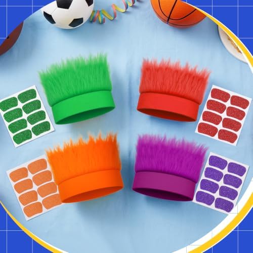 JATEBI 4 Pack Hairy Headband Crazy Hair Wigs with Stickers - Image 7