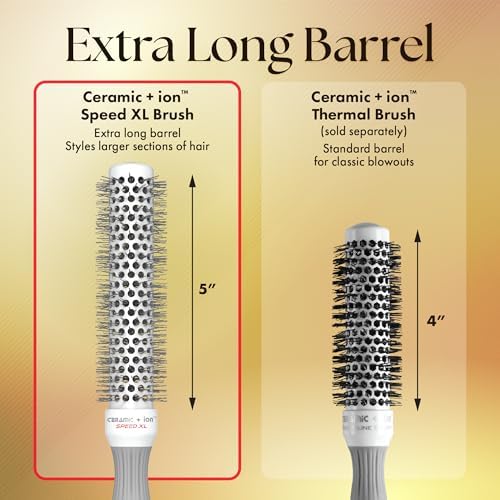 Olivia Garden Ceramic + Ion Speed XL - Extra-Long Round Thermal Hair Brush - Not Electrical - Professional Blowout Brush for Normal to Thick Hair - Image 3
