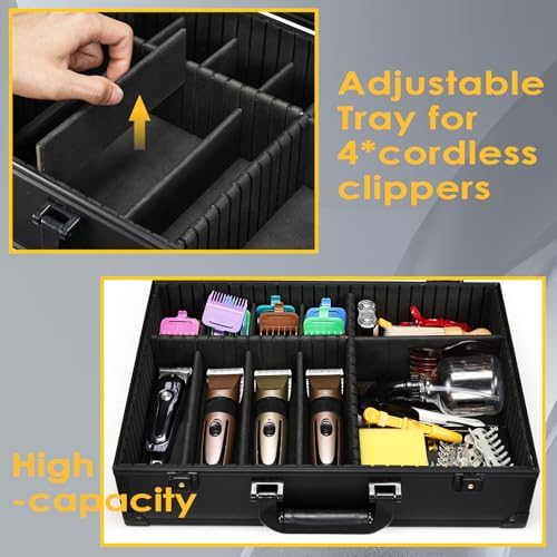 Yueieoun Barber Accessory Case with Mirror Barbers Briefcase Tool Case - Image 4