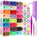 YGDZ 280 PCS Cotton 24 Colors Hair Ties Set with Organizer Box - Seamless Soft Mini Elastics Ponytail Holders and Hair Accessories for Toddlers, Girls, Kids by YGDZ
