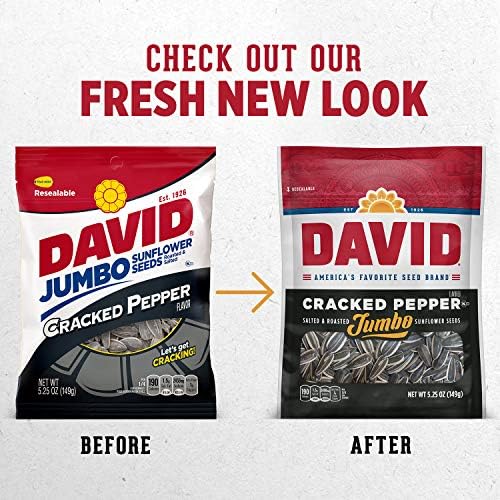 DAVID Roasted and Salted Cracked Pepper Jumbo Sunflower Seeds, Keto Friendly, 5.25 oz (Pack of 2) - Image 4