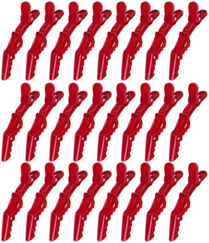 Ondder 24 Pcs Red Large Alligator Hair Clips for Styling Sectioning, Pro Salon Clips for Hair Coloring Cutting, Hair Styling Accessories for Women by Ondder