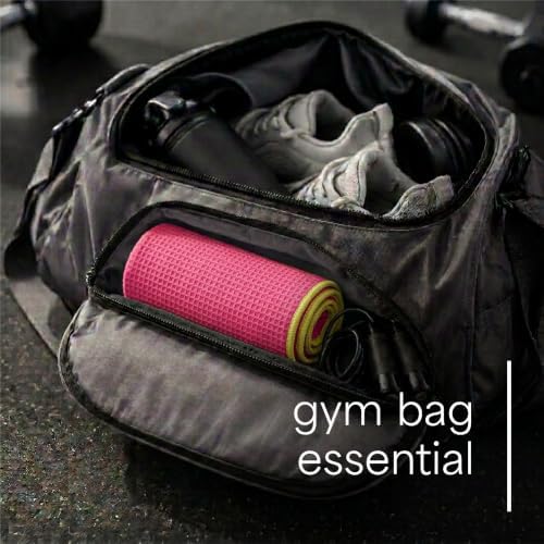 S&T INC. Microfiber Gym Towels, 3 Pack, 16" x 27", Honeycomb Brights - Image 3