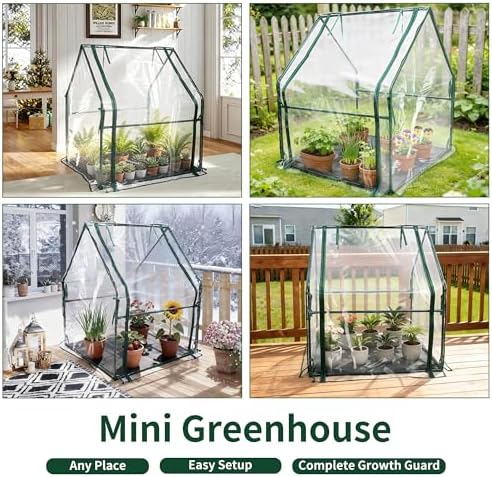 Mini Greenhouse 36"x36"x42" Plant Cover Tent Seed Starting Waterproof Floor Mat Small Plant Tent for Use on Patio Balcony Porch & Indoors/Outdoors - Image 6