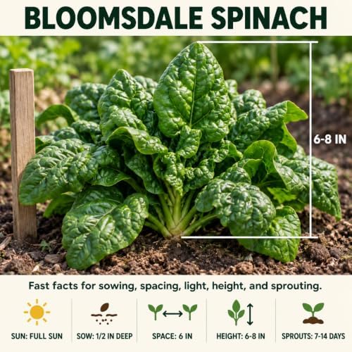 500 Spinach Seeds for Planting - Heirloom, Bloomsdale Long Standing - Image 4