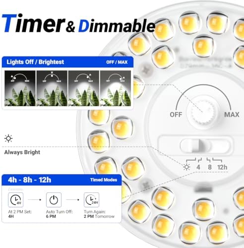 Barrina OG11A Grow Light Bulbs for Indoor Plant, 5000K 11W, 3 Packs, White - Image 4