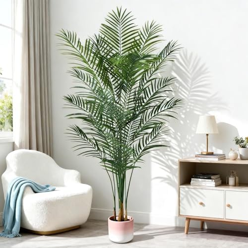 6ft Artificial Palm Tree Indoor, Large Fake Tropical Areca Palm with 18 Trunks, Tall Faux Floor Plants for Indoor Living Rooms Offices Bedroom Home Decor - Image 3
