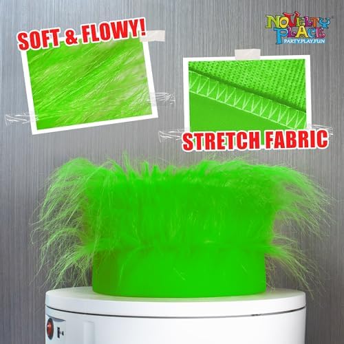 Novelty Place Green Hairy Costume Headband - Fun and Fuzzy Crazy Hair Wig Troll Hair Costume Accessories - Perfect for Sports Parties, Costume, Cosplay, and Halloween - Fit Kids, Teens and Adults - Image 3