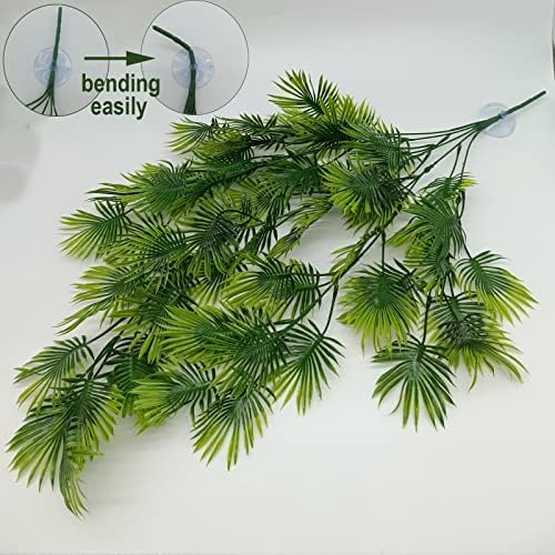 Reptile Plant for Bearded Dragon Tank Accessories, Terrarium Plant Artificial Decor for Snake Cage, Fake Plant for Leopard Gecko Habitat, Lizard Chameleon Ball Pythons (Group E) - Image 4