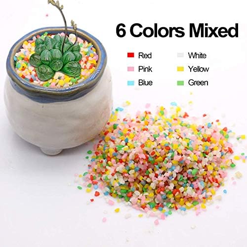 Mini Rainbow Confetti Gravel Pebbles Mix Colored Stones Aquarium Gravel Decorative Colored Garden Sand Succulent Cactus Bonsai Gritty Mix Rocks for Top Dressing, Landscaping, Home Decor 2.2 lbs - Image 6