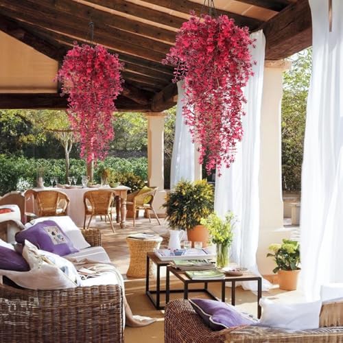 RECUTMS Artificial Hanging Plants Artificial Fall Flowers Faux Autumn Plant - Image 4