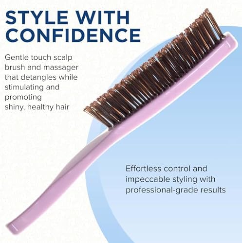 GIORGIO Hair Brush for Men and Women, Gentle Mini Hair Detangler Brush, Dual Length Bristles, Scalp Massager, Travel Detangling Brush, All Hair Types, Pink - Image 4
