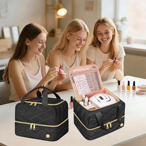 YOREPEK Nail Polish Bag Holds 42+ Bottles (15ml/0.5 fl.oz) and Nail Stuff - Image 5