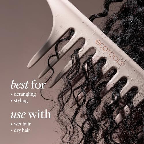 EcoTools Wide Tooth Comb for Curly Hair, Bamboo Hair Comb, 1 Count - Image 3