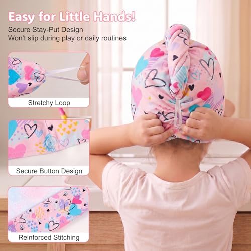 Basumee Microfiber Hair Towel Wrap for Kids Girls, Ultra Absorbent, 2 Pack - Image 3