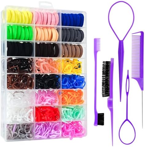 Toddlers Hair Accessories Set for Girls - Colorful Small Rubber Bands by Goffing