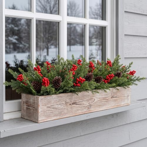 Daynight 6 Bundles Artificial Norfolk Pine Stems, Outdoor Christmas Decor - Image 7