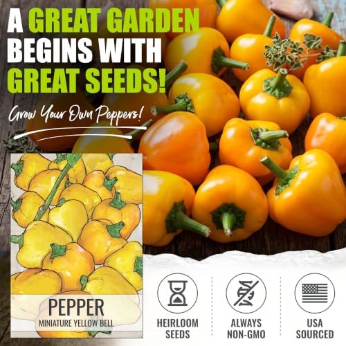 Seed Needs Mini Yellow Bell Pepper Seeds to Plant Vegetables - 10 Packs - Image 2