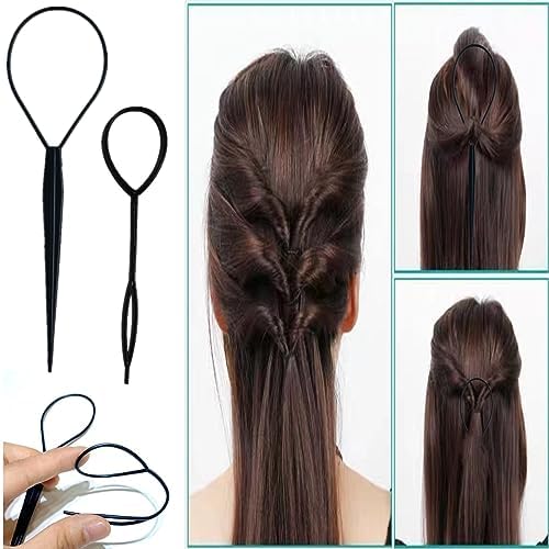 5Pcs Slick Back Brush Set with Topsy Tail Tool, Teasing Bristle, Rat Comb for Women & Girls Hair Styling, Flyaways Control and Edge Combing - BIACK - Image 5