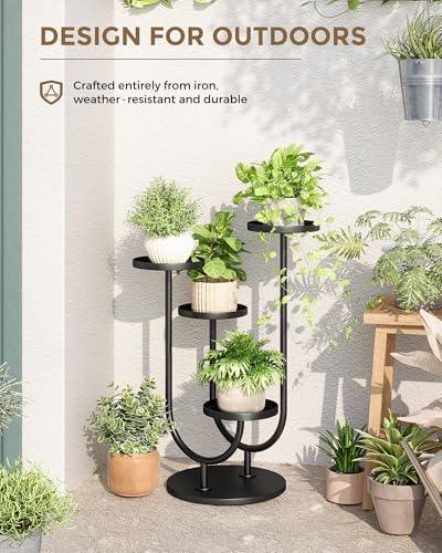 Bamworld Morden Plant Stand Metal 06,Round-4pots - Image 4