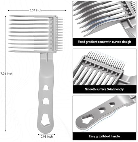 Blend Friend Fade Comb Set Grey Self Hair Cutting Tools for Men & Boys 1PC - Image 5