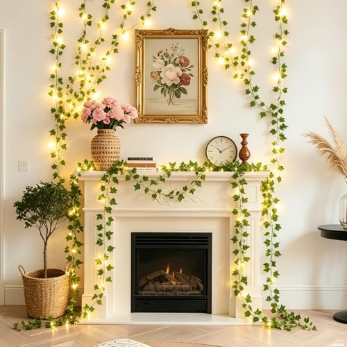 9.8Ft x 6.5Ft 200LED Vines Fairy Lights with Remote,Artificial Plant Fake Ivy Curtain String Light For Home Bedroom Living Room wall Wedding Christmas Party Office Coffee Farmhouse Dorm outdoor Decor - Image 5